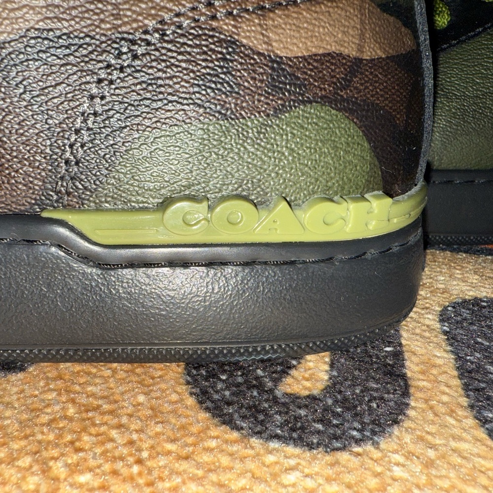 Men's High-Top Coach Sneakers with Green Accents - Picture 3 of 3